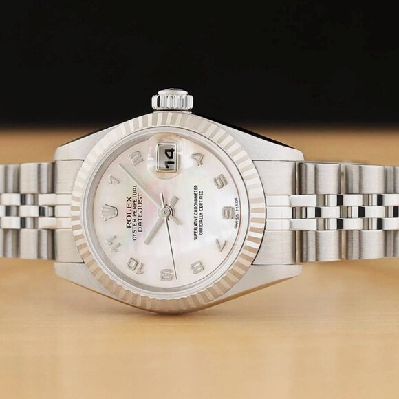 Sale! Rolex Ladies Mother of Pearl 18k Gold Watch